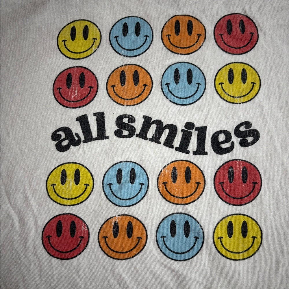Prince Peter Collection White and Yellow Short Sleeve Tee with Smiley Design - Picture 3 of 4
